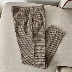 Zara Cropped Plaid Trousers